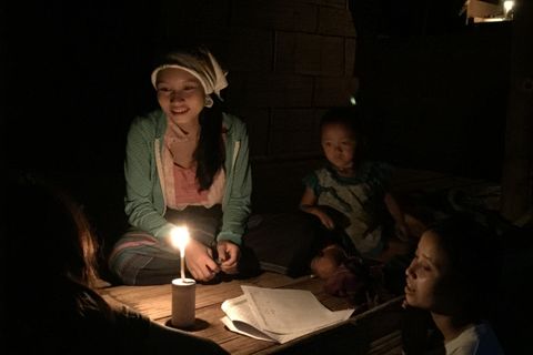 A talk at night